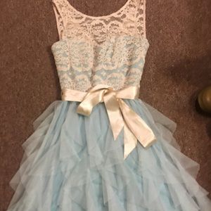 Blue and white short dress
